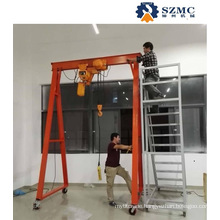 Factory Workshop Used 500kg 1000kg Adjustable Llifting Height Small Mobile Gantry Crane